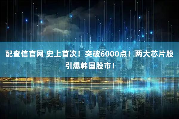 配查信官网 史上首次！突破6000点！两大芯片股引爆韩国股市！